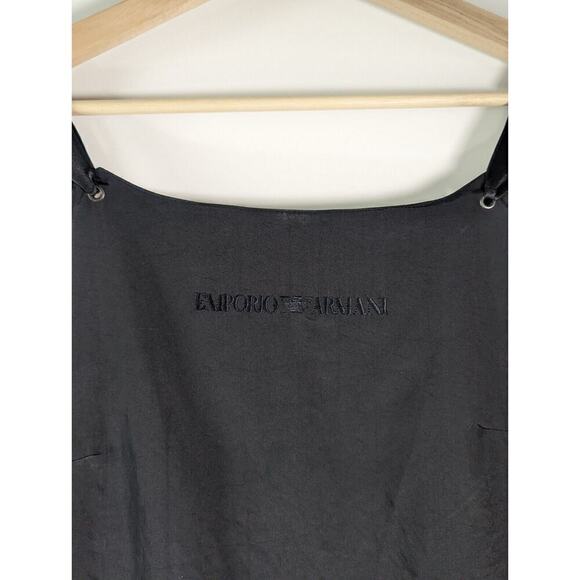 Emporio Armani Black Logo Smock Dress Women's Size 38 US 2 - Picture 10 of 11